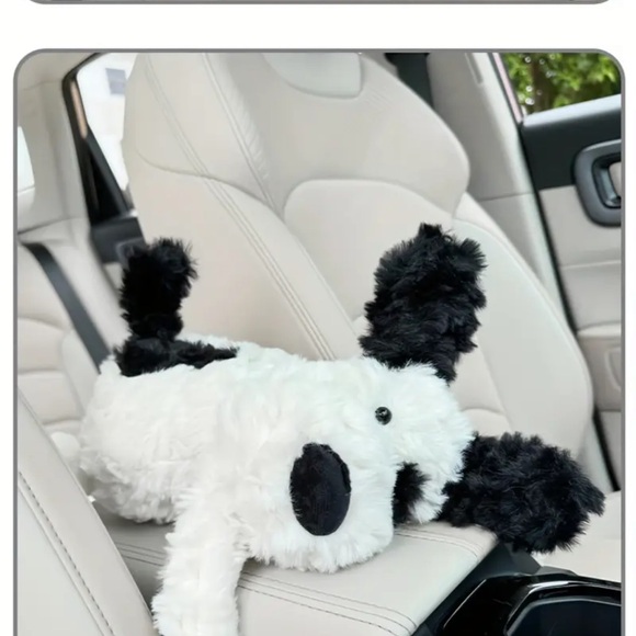 Tissue Holder, Adorable Dig Design Plush Tissue Holder, New, Black & White - Picture 7 of 10